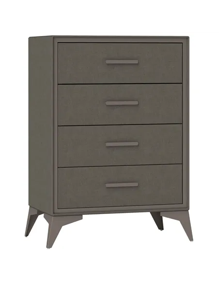 HOMCOM Velvet-Feel Chest of Four Drawers - Brown
