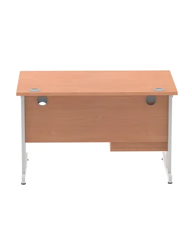 Dynamic Impulse 1200 x 800mm Straight Office Desk Beech Top Cantilever 1 x 2 Drawer Fixed Pedestal MI001688