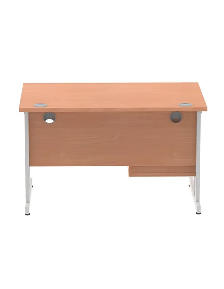 Dynamic Impulse 1200 x 800mm Straight Office Desk Beech Top Cantilever 1 x 2 Drawer Fixed Pedestal MI001688