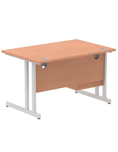 Dynamic Impulse 1200 x 800mm Straight Office Desk Beech Top Cantilever 1 x 2 Drawer Fixed Pedestal MI001688