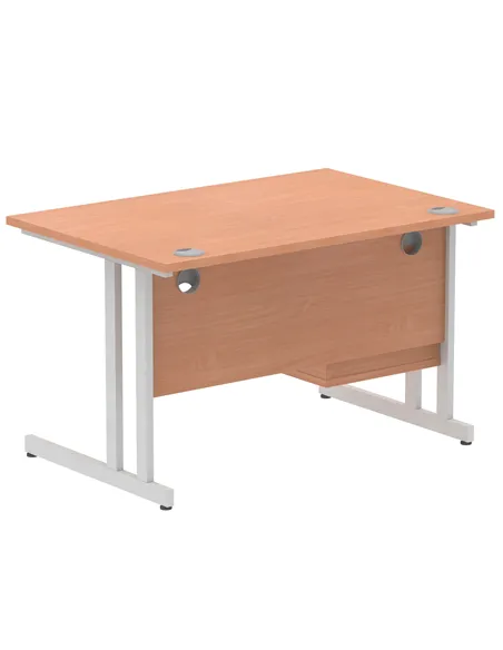 Dynamic Impulse 1200 x 800mm Straight Office Desk Beech Top Cantilever 1 x 2 Drawer Fixed Pedestal MI001688