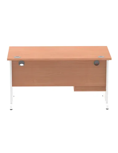 Dynamic Impulse 1400 x 800mm Straight Office Desk Beech Top Cantilever 1 x 2 Drawer Fixed Pedestal MI001693