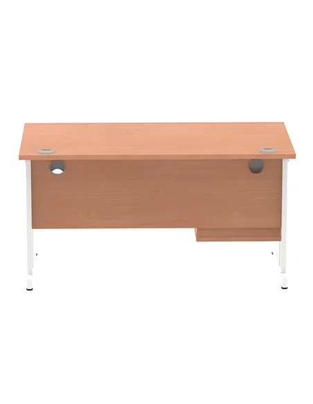Dynamic Impulse 1400 x 800mm Straight Office Desk Beech Top Cantilever 1 x 2 Drawer Fixed Pedestal MI001693