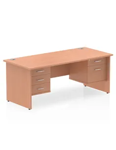 Dynamic Impulse 1800 x 800mm Straight Office Desk Beech Top Panel End 1 x 2 Drawer 1 x 3 Drawer Fixed Pedestal MI001752 2