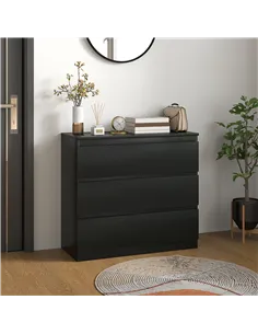HOMCOM Chest of Three Drawers - Black 2