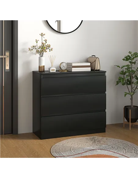 HOMCOM Chest of Three Drawers - Black