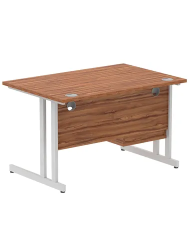 Dynamic Impulse 1200 x 800mm Straight Office Desk Walnut Top Cantilever 1 x 2 Drawer Fixed Pedestal MI001919