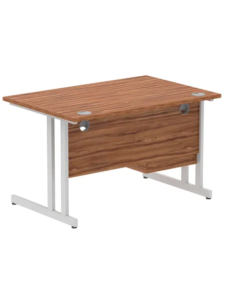 Dynamic Impulse 1200 x 800mm Straight Office Desk Walnut Top Cantilever 1 x 2 Drawer Fixed Pedestal MI001919