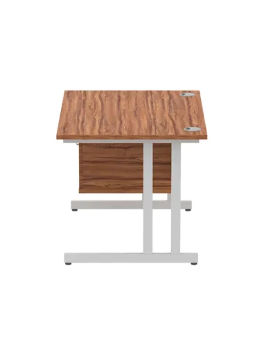 Dynamic Impulse 1200 x 800mm Straight Office Desk Walnut Top Cantilever 1 x 2 Drawer Fixed Pedestal MI001919