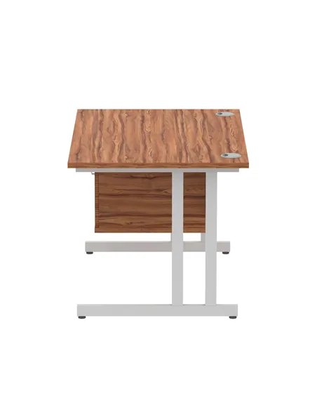 Dynamic Impulse 1200 x 800mm Straight Office Desk Walnut Top Cantilever 1 x 2 Drawer Fixed Pedestal MI001919