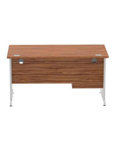 Dynamic Impulse 1400 x 800mm Straight Office Desk Walnut Top Cantilever 1 x 2 Drawer Fixed Pedestal MI001920