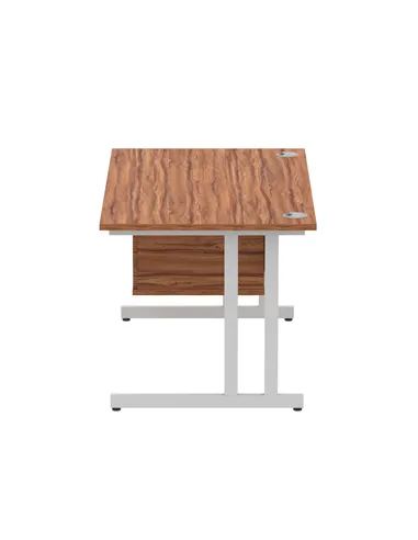 Dynamic Impulse 1400 x 800mm Straight Office Desk Walnut Top Cantilever 1 x 2 Drawer Fixed Pedestal MI001920