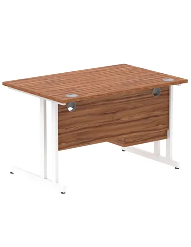 Dynamic Impulse 1200 x 800mm Straight Office Desk Walnut Top Cantilever 1 x 2 Drawer Fixed Pedestal MI001923
