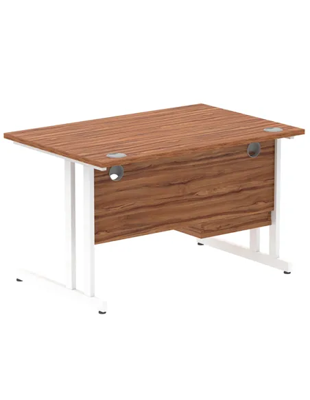 Dynamic Impulse 1200 x 800mm Straight Office Desk Walnut Top Cantilever 1 x 2 Drawer Fixed Pedestal MI001923