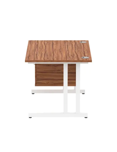 Dynamic Impulse 1200 x 800mm Straight Office Desk Walnut Top Cantilever 1 x 2 Drawer Fixed Pedestal MI001923