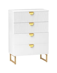 HOMCOM Elegant Chest of Four Drawers - White