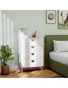 HOMCOM Elegant Chest of Four Drawers - White 2