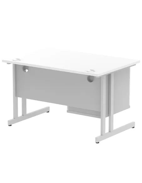 Dynamic Impulse 1200 x 800mm Straight Office Desk White Top Cantilever 1 x 2 Drawer Fixed Pedestal MI002205