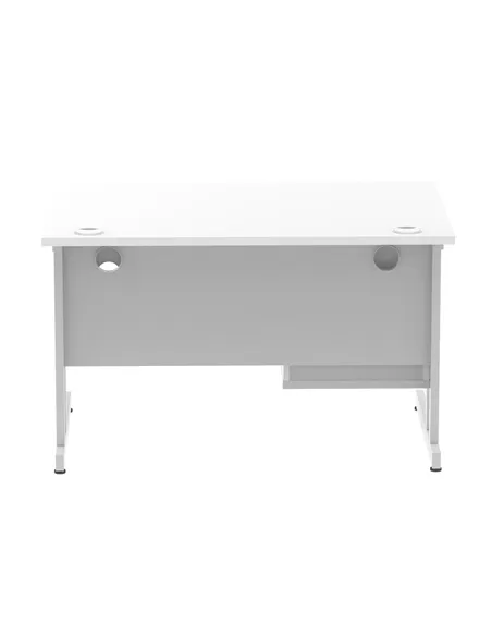 Dynamic Impulse 1200 x 800mm Straight Office Desk White Top Cantilever 1 x 2 Drawer Fixed Pedestal MI002205