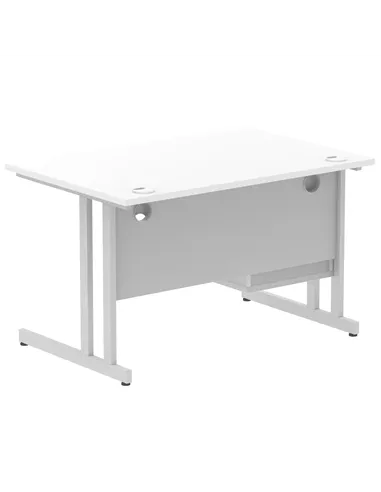 Dynamic Impulse 1200 x 800mm Straight Office Desk White Top Cantilever 1 x 2 Drawer Fixed Pedestal MI002205