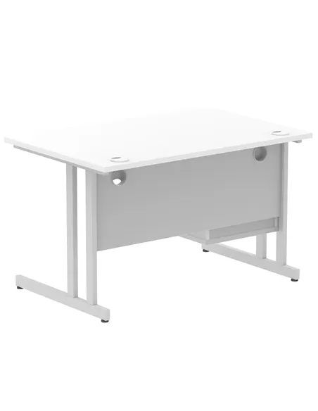 Dynamic Impulse 1200 x 800mm Straight Office Desk White Top Cantilever 1 x 2 Drawer Fixed Pedestal MI002205