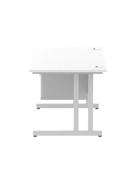 Dynamic Impulse 1200 x 800mm Straight Office Desk White Top Cantilever 1 x 2 Drawer Fixed Pedestal MI002205