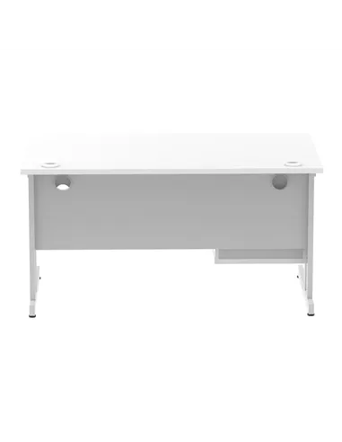 Dynamic Impulse 1400 x 800mm Straight Office Desk White Top Cantilever 1 x 2 Drawer Fixed Pedestal MI002206