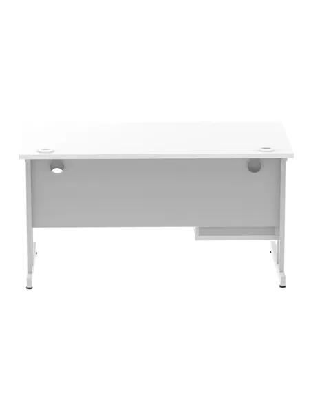 Dynamic Impulse 1400 x 800mm Straight Office Desk White Top Cantilever 1 x 2 Drawer Fixed Pedestal MI002206