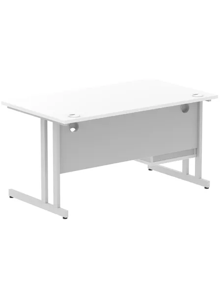 Dynamic Impulse 1400 x 800mm Straight Office Desk White Top Cantilever 1 x 2 Drawer Fixed Pedestal MI002206