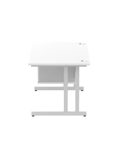 Dynamic Impulse 1400 x 800mm Straight Office Desk White Top Cantilever 1 x 2 Drawer Fixed Pedestal MI002206