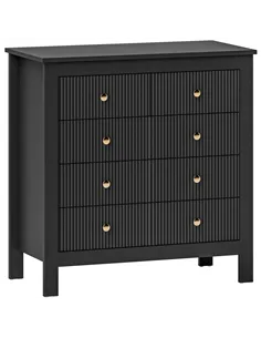 HOMCOM Elegant Chest of Five Drawers - Black