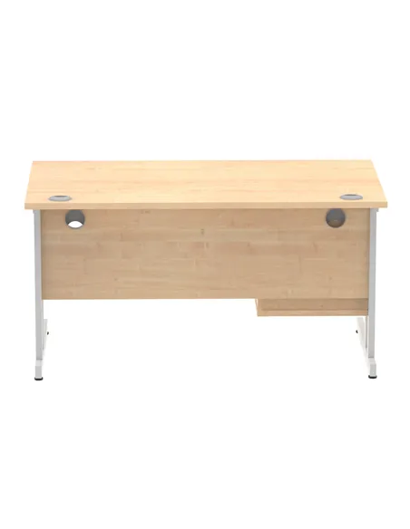 Dynamic Impulse 1400 x 800mm Straight Office Desk Maple Top Cantilever 1 x 2 Drawer Fixed Pedestal MI002432
