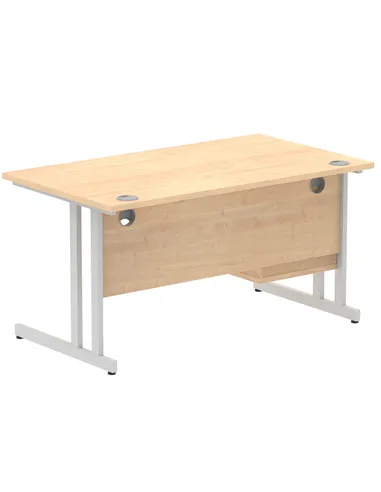 Dynamic Impulse 1400 x 800mm Straight Office Desk Maple Top Cantilever 1 x 2 Drawer Fixed Pedestal MI002432