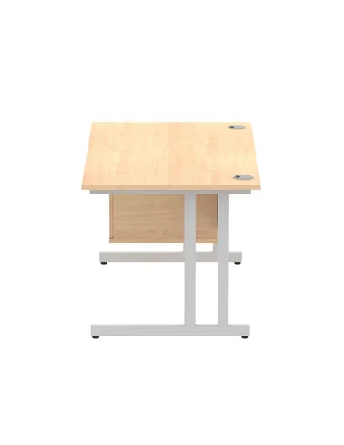 Dynamic Impulse 1400 x 800mm Straight Office Desk Maple Top Cantilever 1 x 2 Drawer Fixed Pedestal MI002432