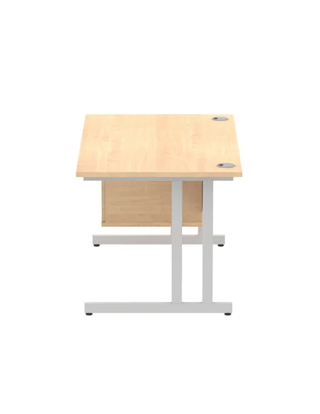 Dynamic Impulse 1400 x 800mm Straight Office Desk Maple Top Cantilever 1 x 2 Drawer Fixed Pedestal MI002432