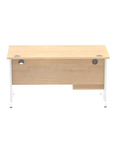 Dynamic Impulse 1400 x 800mm Straight Office Desk Maple Top Cantilever 1 x 2 Drawer Fixed Pedestal MI002436