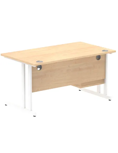 Dynamic Impulse 1400 x 800mm Straight Office Desk Maple Top Cantilever 1 x 2 Drawer Fixed Pedestal MI002436