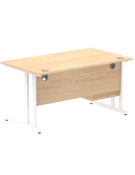 Dynamic Impulse 1400 x 800mm Straight Office Desk Maple Top Cantilever 1 x 2 Drawer Fixed Pedestal MI002436