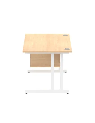 Dynamic Impulse 1400 x 800mm Straight Office Desk Maple Top Cantilever 1 x 2 Drawer Fixed Pedestal MI002436
