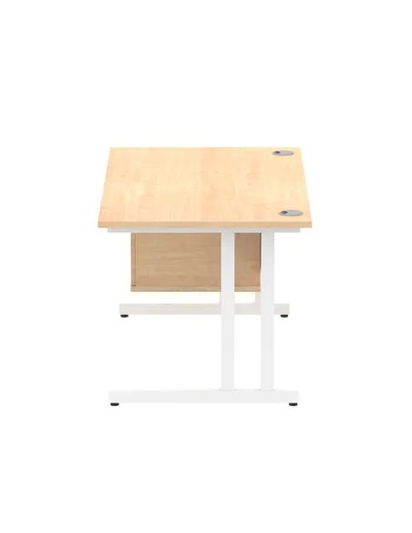 Dynamic Impulse 1400 x 800mm Straight Office Desk Maple Top Cantilever 1 x 2 Drawer Fixed Pedestal MI002436