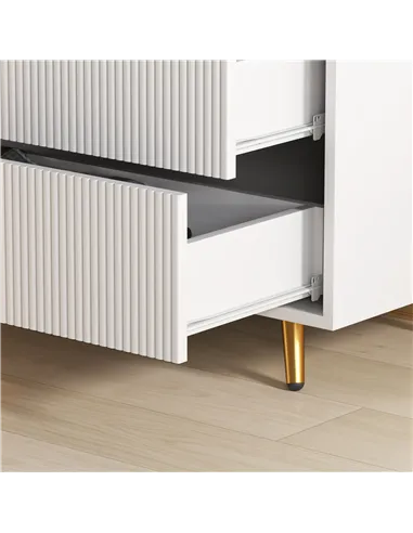 HOMCOM Elegant Four-Drawer Bedside Table - White