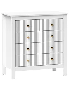 HOMCOM Elegant Chest of Five Drawers - White