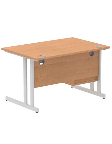 Dynamic Impulse 1200 x 800mm Straight Office Desk Oak Top Cantilever 1 x 2 Drawer Fixed Pedestal MI002657