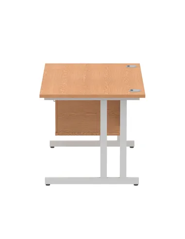 Dynamic Impulse 1200 x 800mm Straight Office Desk Oak Top Cantilever 1 x 2 Drawer Fixed Pedestal MI002657