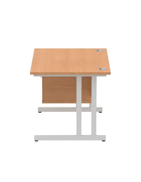 Dynamic Impulse 1200 x 800mm Straight Office Desk Oak Top Cantilever 1 x 2 Drawer Fixed Pedestal MI002657