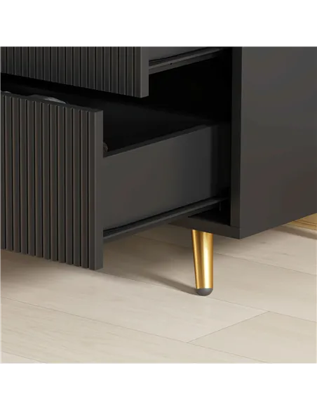 HOMCOM Elegant Four-Drawer Bedside Table - Black