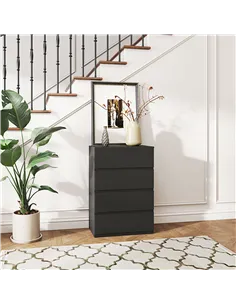 HOMCOM Chest of Drawers, 4-Drawer Storage Cabinets, Modern Dresser, Storage Drawer Unit for Bedroom 2