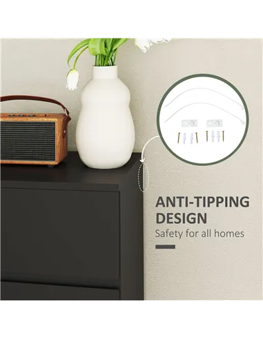 HOMCOM Chest of Drawers, 4-Drawer Storage Cabinets, Modern Dresser, Storage Drawer Unit for Bedroom