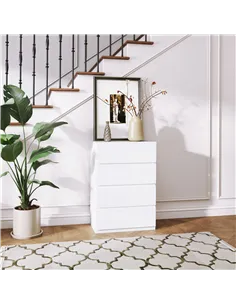 HOMCOM Chest of Drawers, 4-Drawer Storage Cabinets, Modern Dresser, Storage Drawer Unit for Bedroom 2