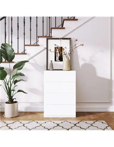 HOMCOM Chest of Drawers, 4-Drawer Storage Cabinets, Modern Dresser, Storage Drawer Unit for Bedroom